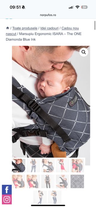 Marsupiu Ergonomic ISARA – The ONE Diamond Blue Ink