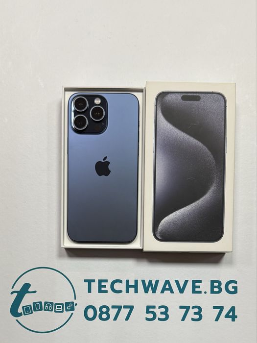 #Apple iPhone 15 Pro Max 256GB Blue Titanium , втора употреба