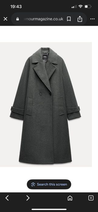 Zara -ново оувърсайз палто С размер