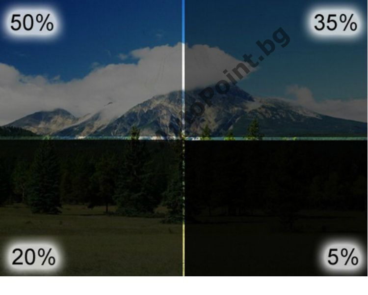 Фолио за затъмняване на прозорци на Бус 5% 20% 35% 50%