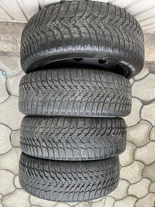 Jante otel 4x108mm, anvelope iarna 205/55 R16, Peugeot, Citroen, Ford
