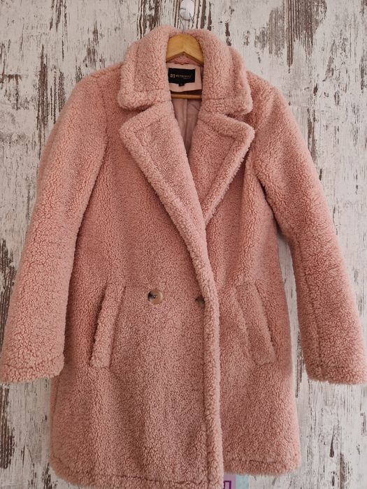 Дамско розово палто Teddy bear/букле