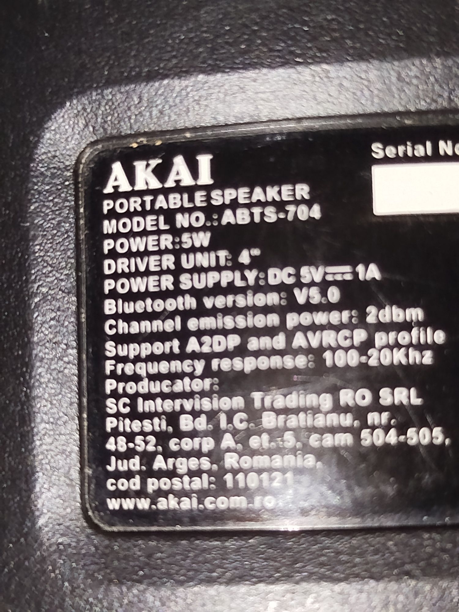 Boxa Akai Bt , 5w, stare excelentă , estetic și funcțional, cu lumini