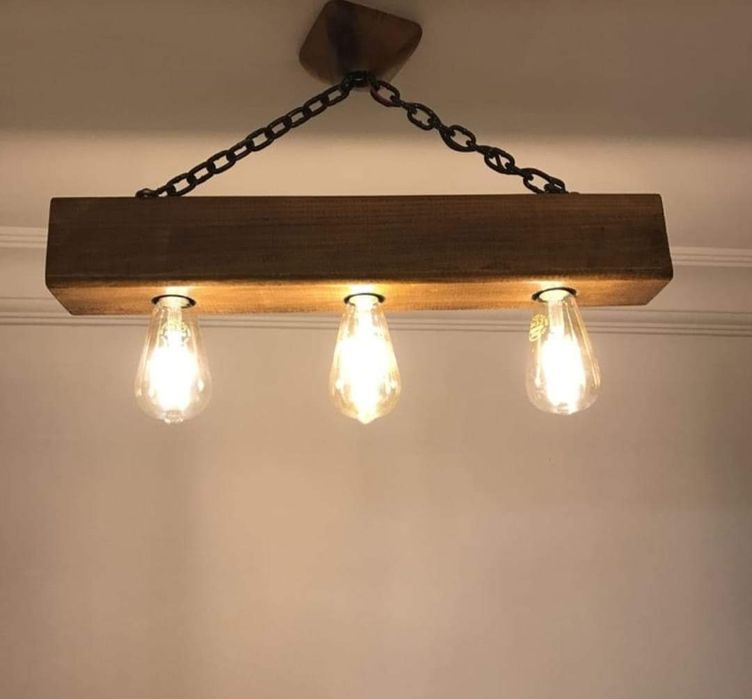 Lustră rustică, vintage, lemn