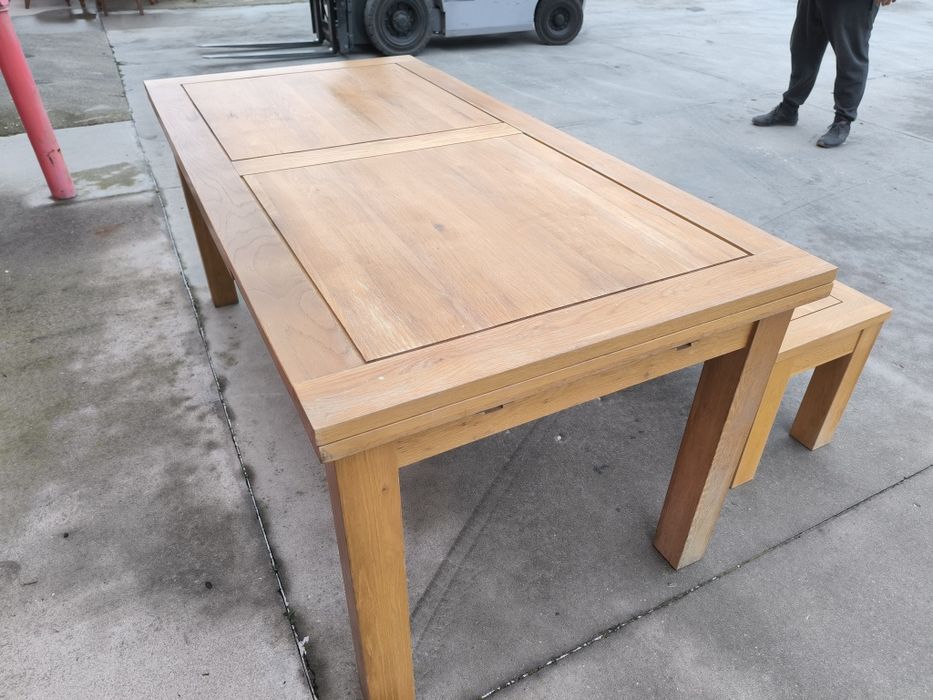 Масивна маса от Дъб+ пейка 2.80м