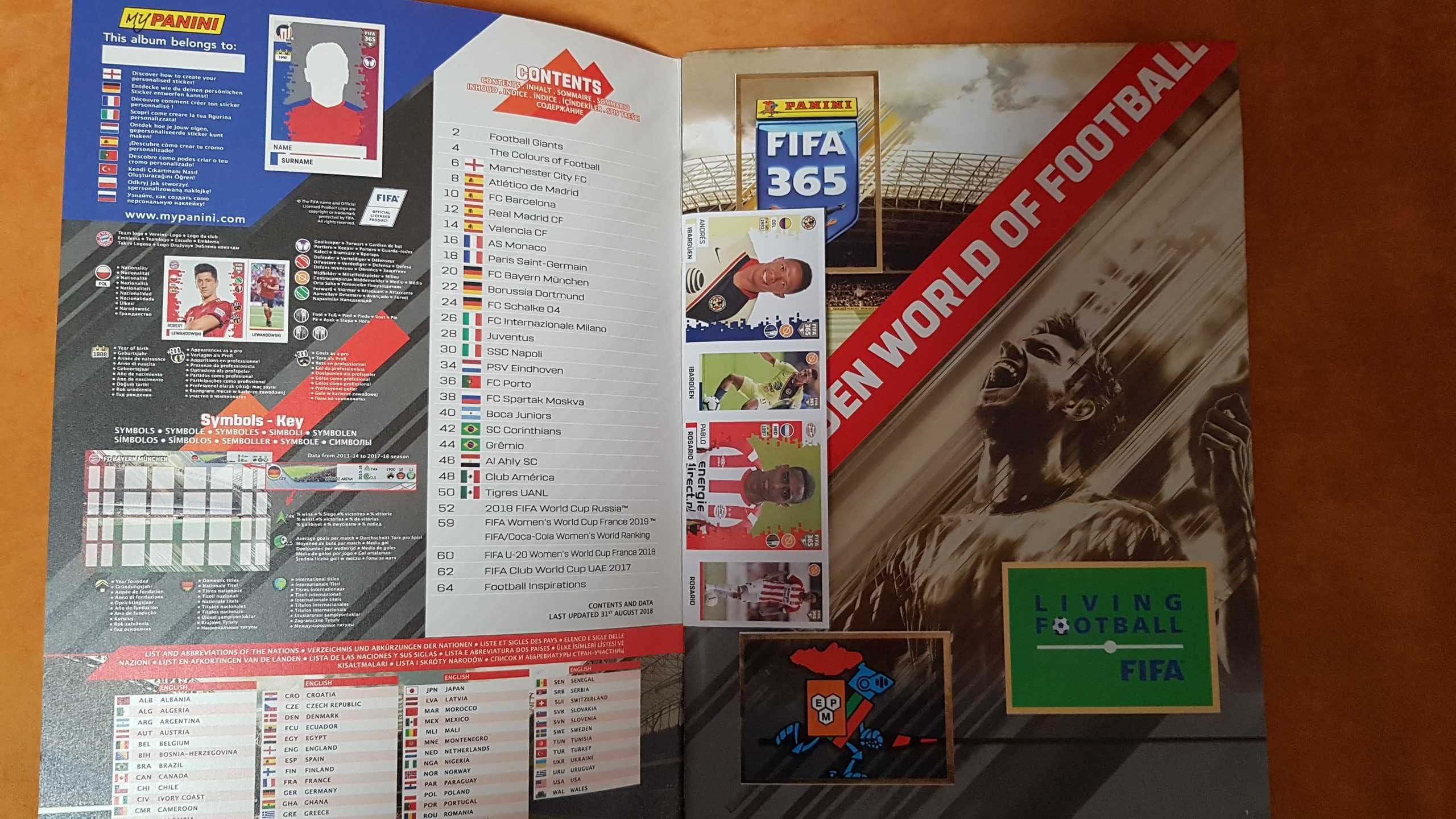 Album complet Panini FIFA 365 2019 Ed. Internationala (468 stickere)