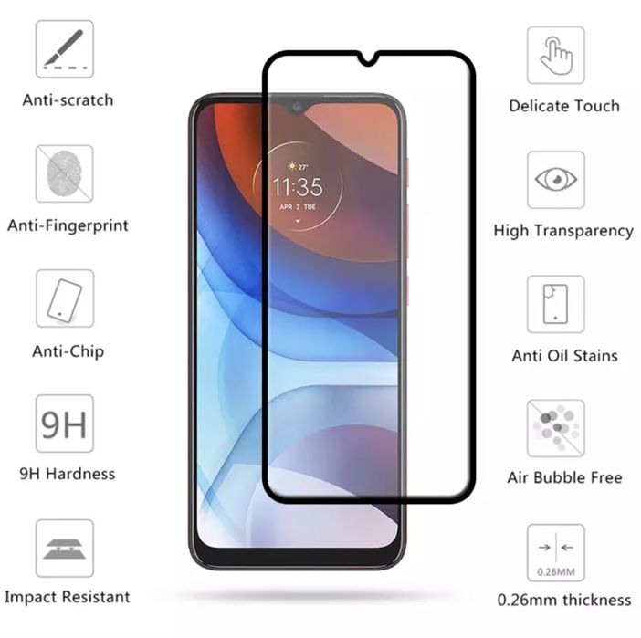 Folie sticla 20D FULL GLUE Motorola Moto G7 Play, E7 Power , Moto G30