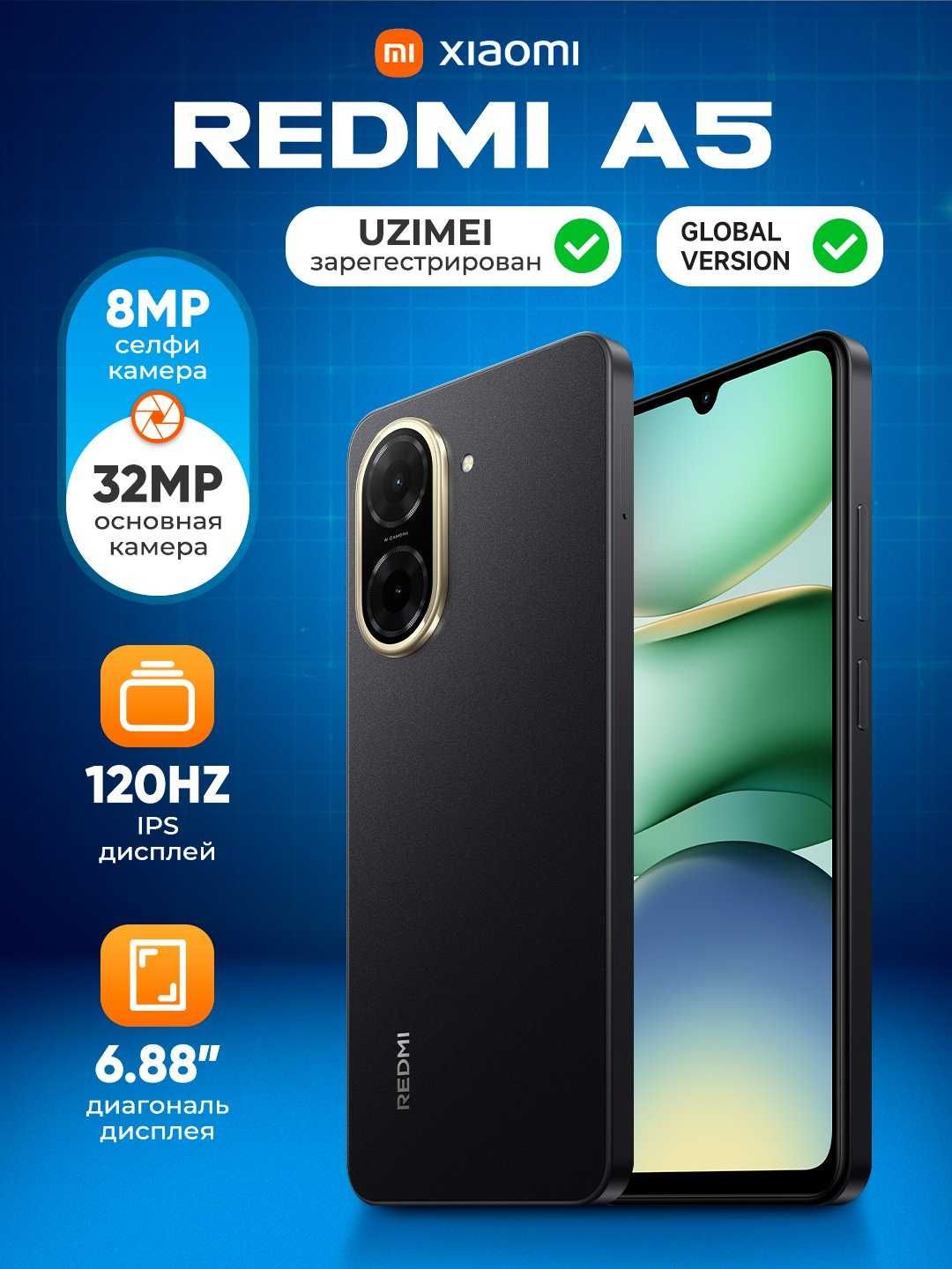 Optom Narxda Smartfon/Telefon  Xiaomi Redmi A5 3/64GB Midnight Black