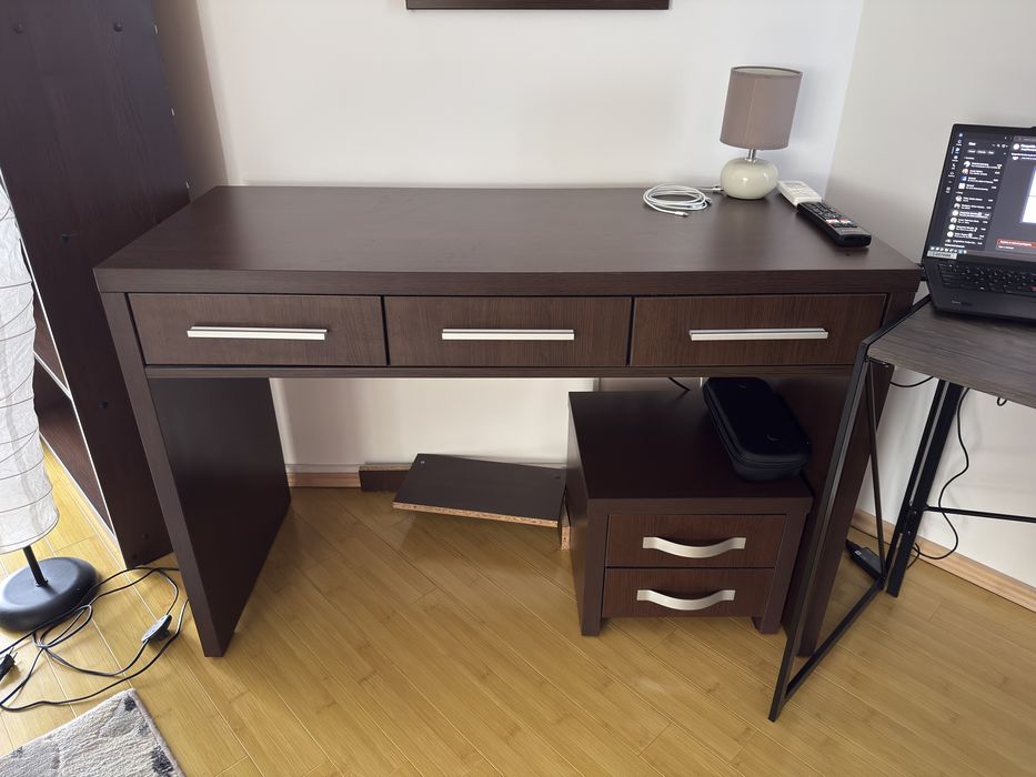 Birou cu sertare pal dublu calitate + noptiera bonus