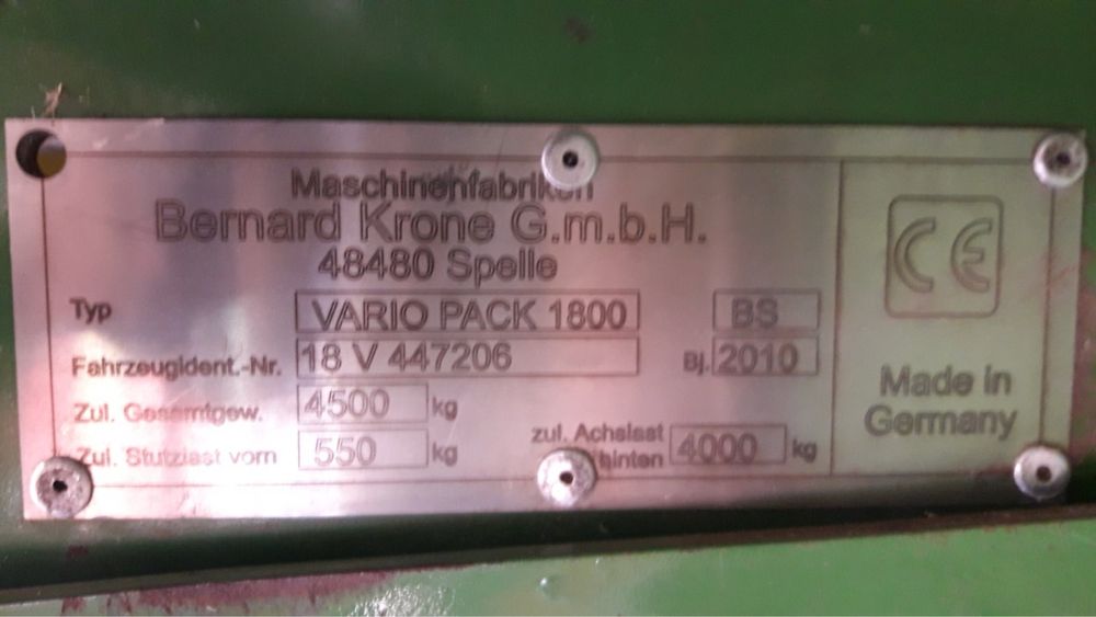 Балопреса Krone Vario Pack 1800