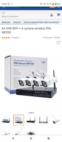 Kit NVR wifi+4 camere wireless PNI WF550