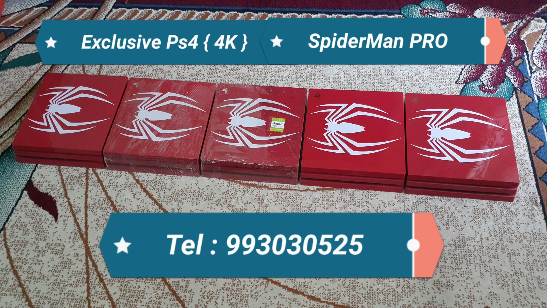 Playstation 4 PRO { 4K } HDR. 1.TB. Exclusive { SPIDER-MAN } Limited.