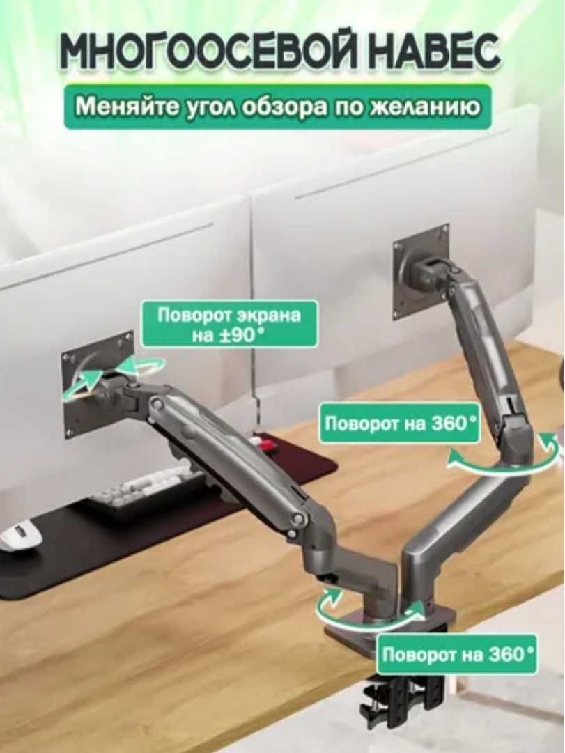 Двойной настольный поворотный кронштейн North Bayou NB F160