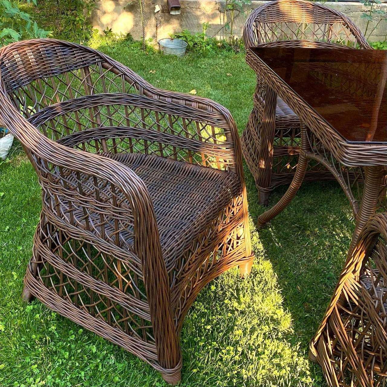 Ротанговая мебель комплект стол стулья для дачи, дома, терасса и бани