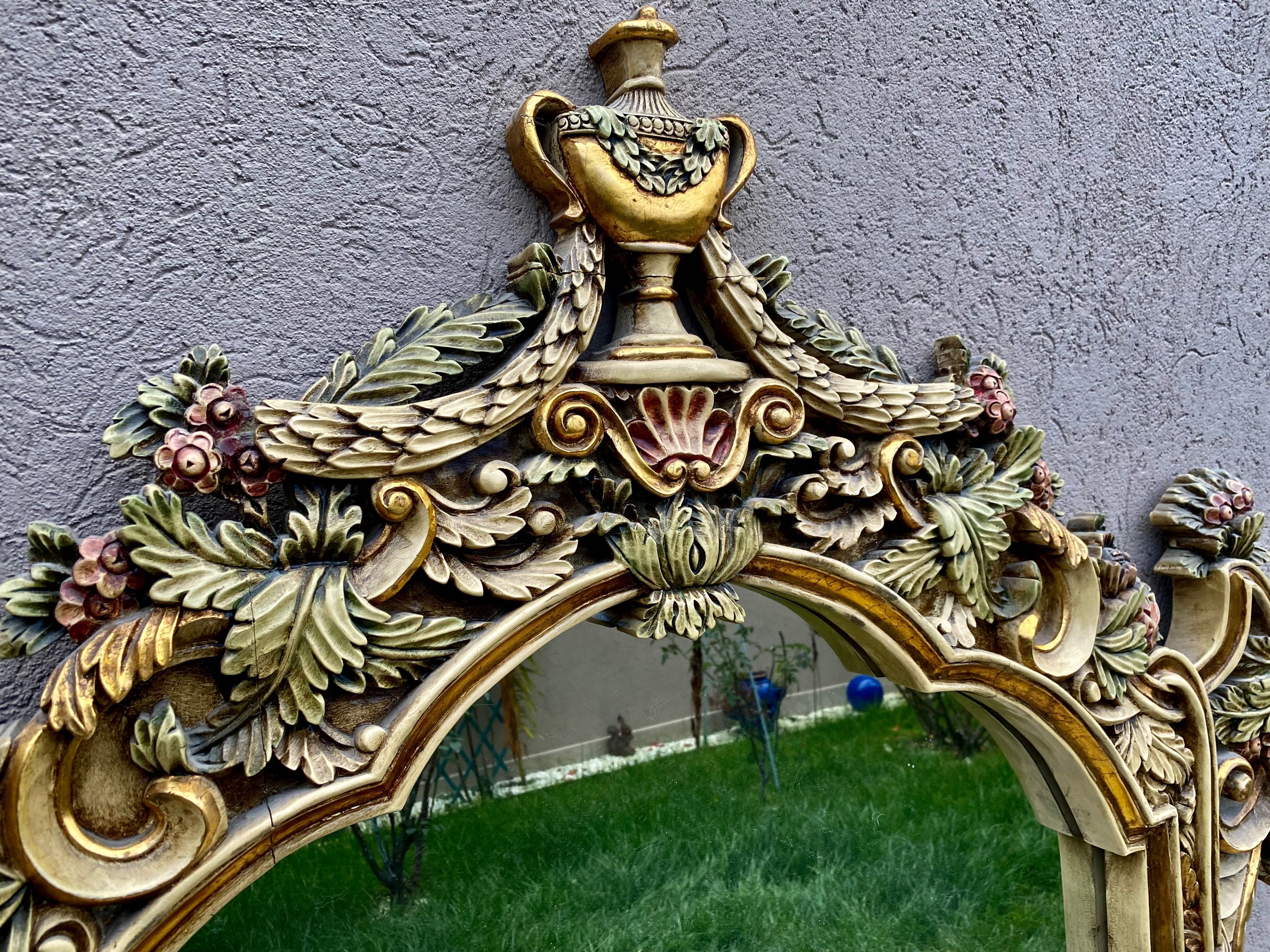 Spectaculoasa oglinda venetiana-lemn masiv si cristal-Italia