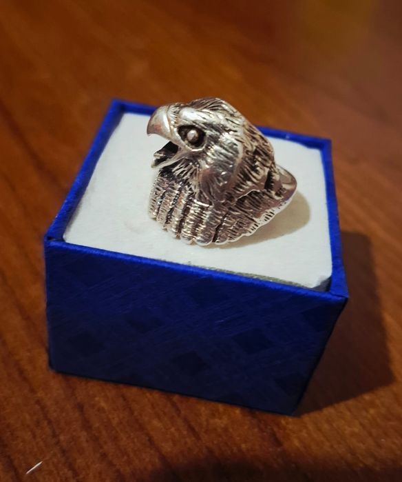 Inel argint 925, cap vultur