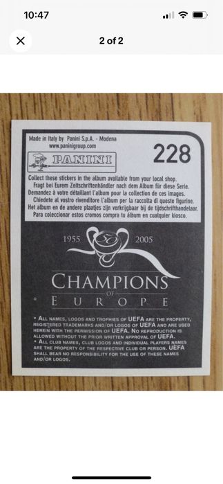 Sticker panini cristiano ronaldo