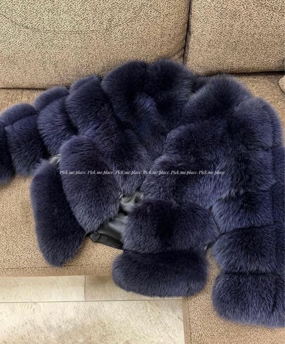 Палто от естествен косъм лисица и лама