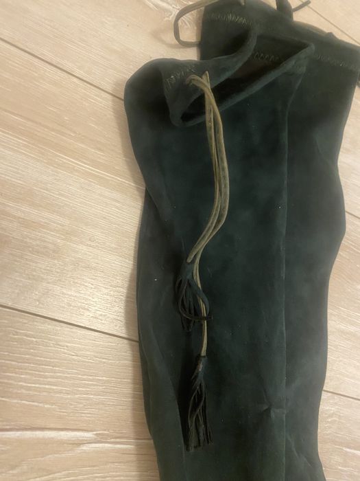 Ботуши над коляното в бордо и зелени