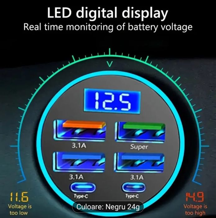 Incarcator rapid pentru masina cu afisaj digital