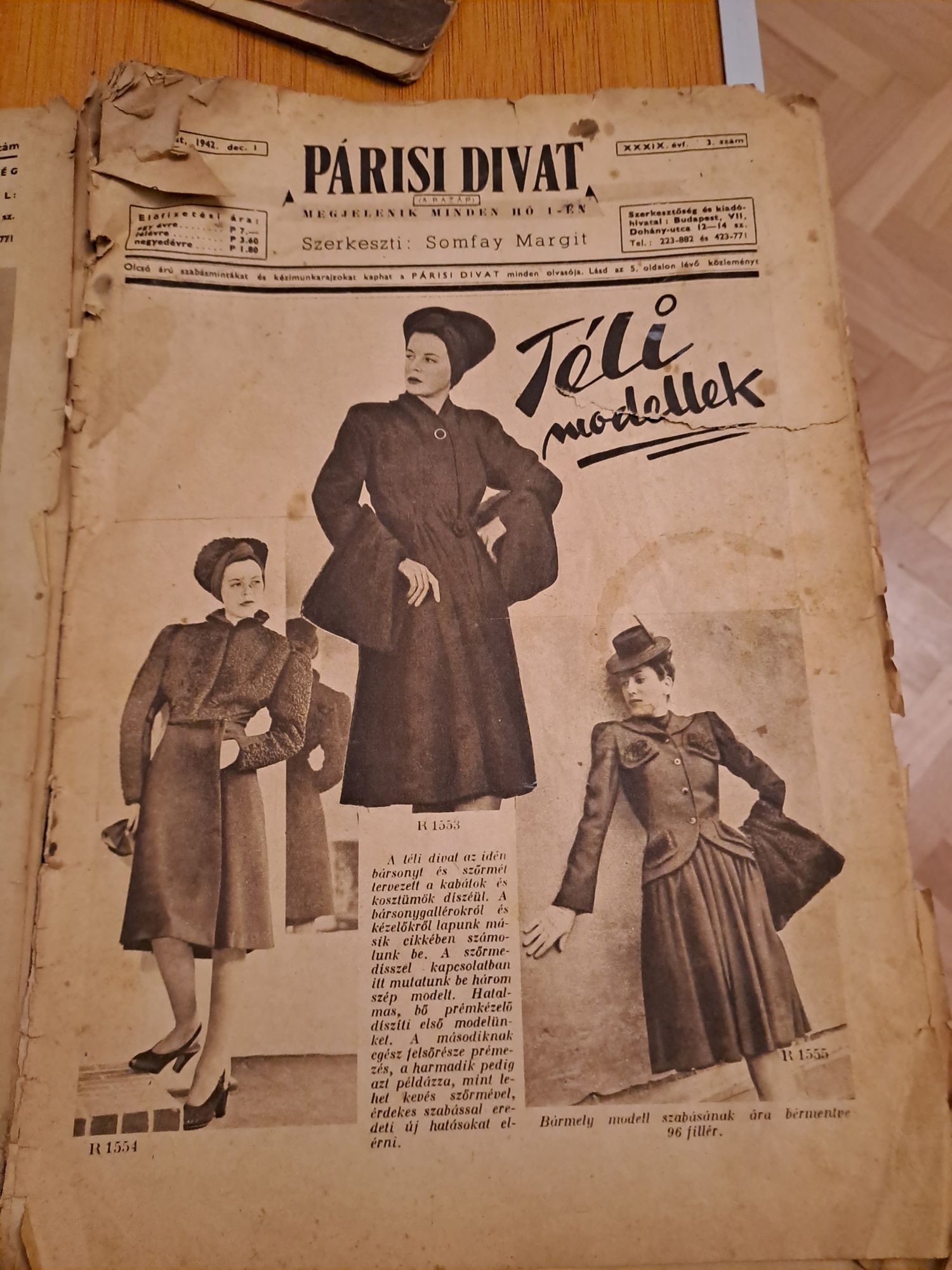 Reviste vintage moda 1942 în limba maghiara