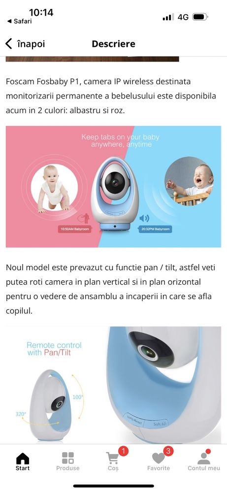 Camera monitorizare bebe