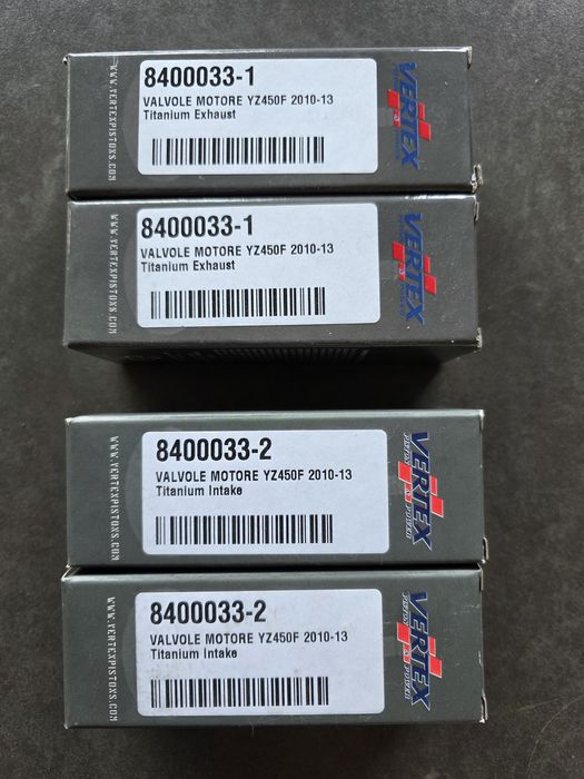 НОВИ Vertex  ТИТАНИЕВИ клапани за 2010-13 Yamaha YZ450F