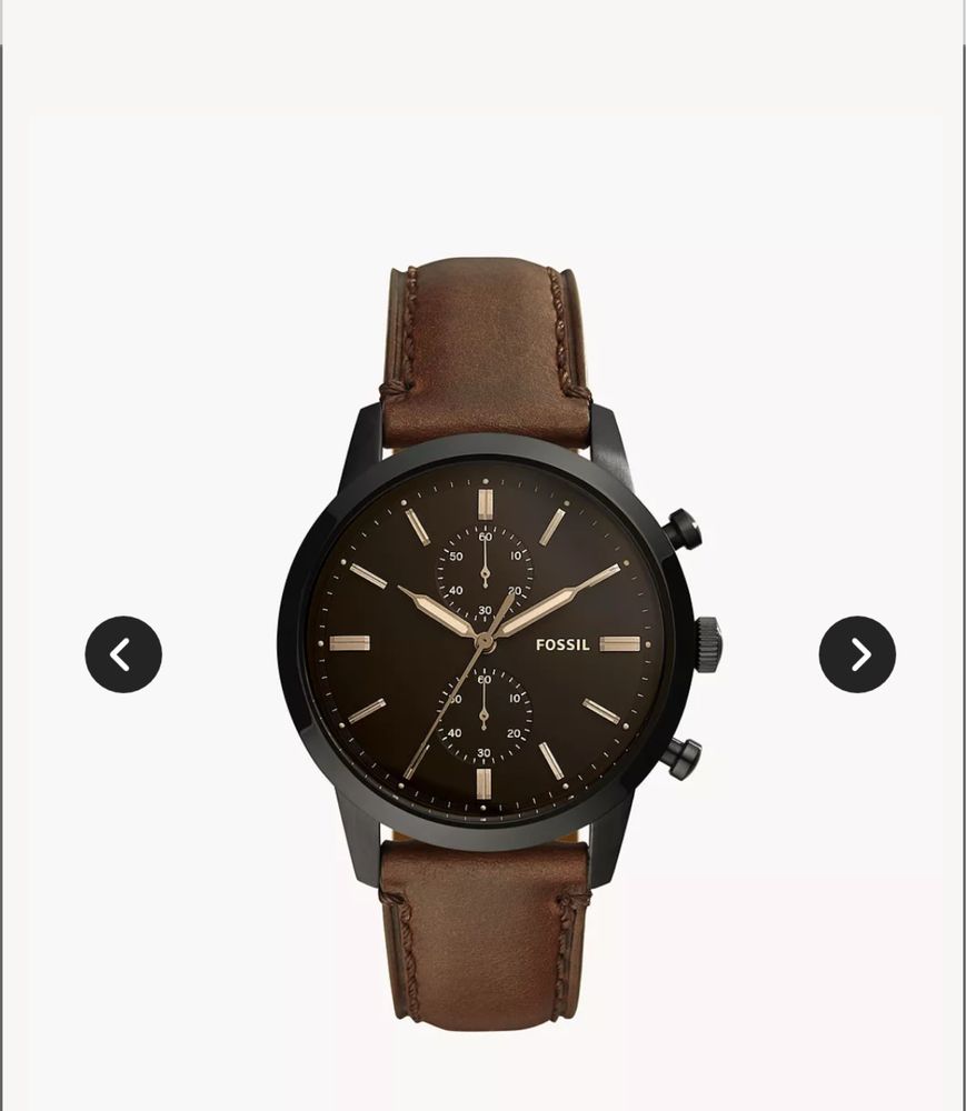 Часовник Fossil FS347 с кожена каишка Хронограф