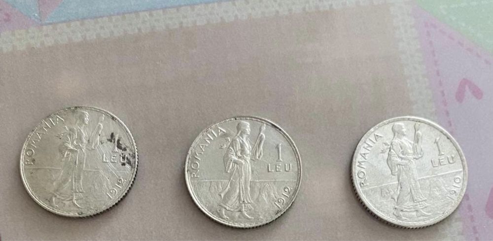 Monedă 1 leu argint 1910/1912 -Carol 1 Rege al Romaniei