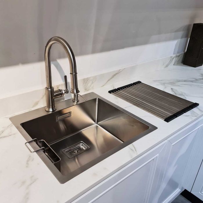 Chiuveta bucatarie inox CookingAid BOX LUX 57 + ventil automat 55*50cm