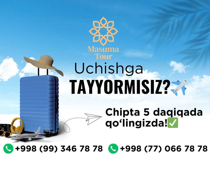 Arzon va tez aviachiptalar! Onlayn aviakassa 24/7 – chipta 5 daqiqada!