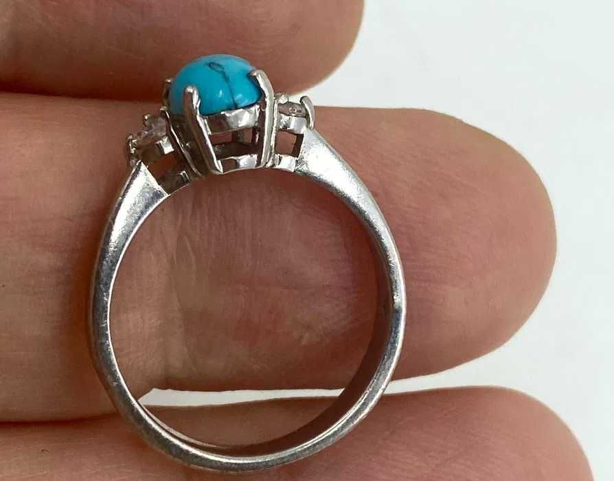 turcoaz natural montat in argint sterling