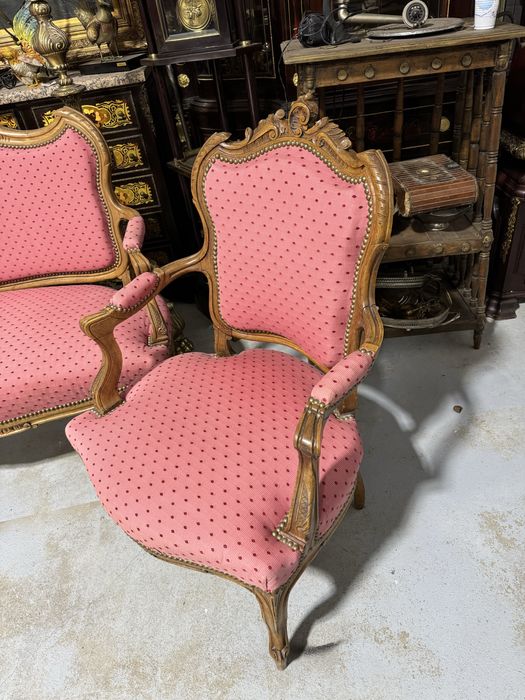 Canapea rococo cu doua fotolii