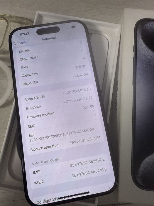 Iphone 15 Pro 256Gb Full Box ca Nou Impecabil