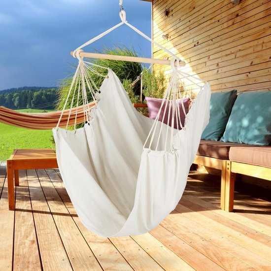 Висящ стол relaxdays  - памук - 150 кг - стол хамак, люлка