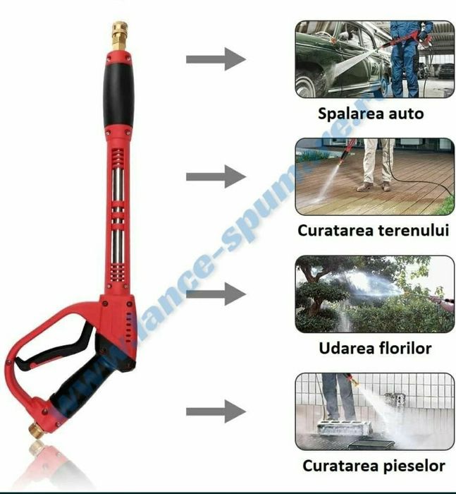 Set pistol spalare cu presiune si 5 duze pulverizare - orice aparat