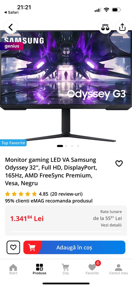 Monitor samsung G3 odyssey 32”