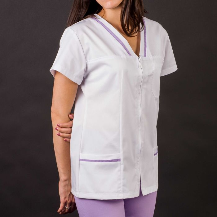 Halat DAMA cu fermoar diferite COLORi ALBE cu paspoal