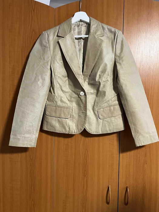 Sacou damă din piele bej – mărimea SM