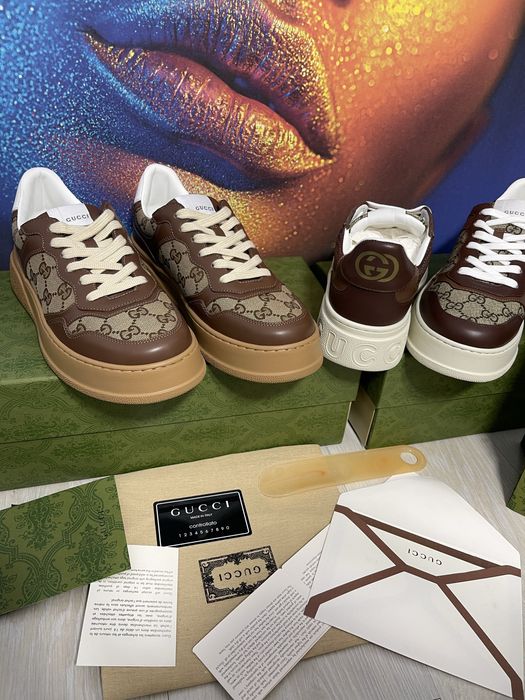 Adidasi Gucci GG piele naturala 100% Full Box colectie noua