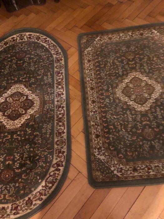 3 covoare verde crem