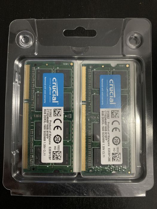 SIGILAT Kit Memorii RAM DDR3 laptop Crucial 16GB (2x8GB) 1600 MHz CL11