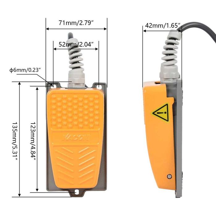 Comutator cu pedală de picior de 250V 15A