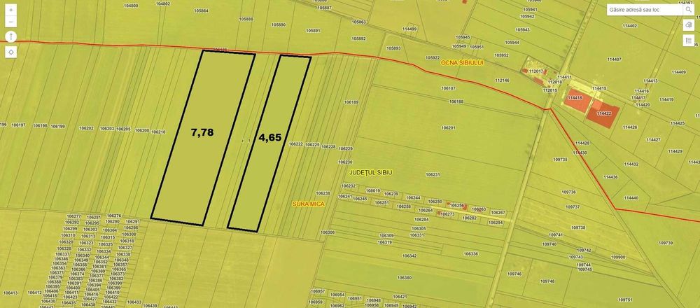 Teren extravilan 124.300 mp in Sura Mica - jud. Sibiu