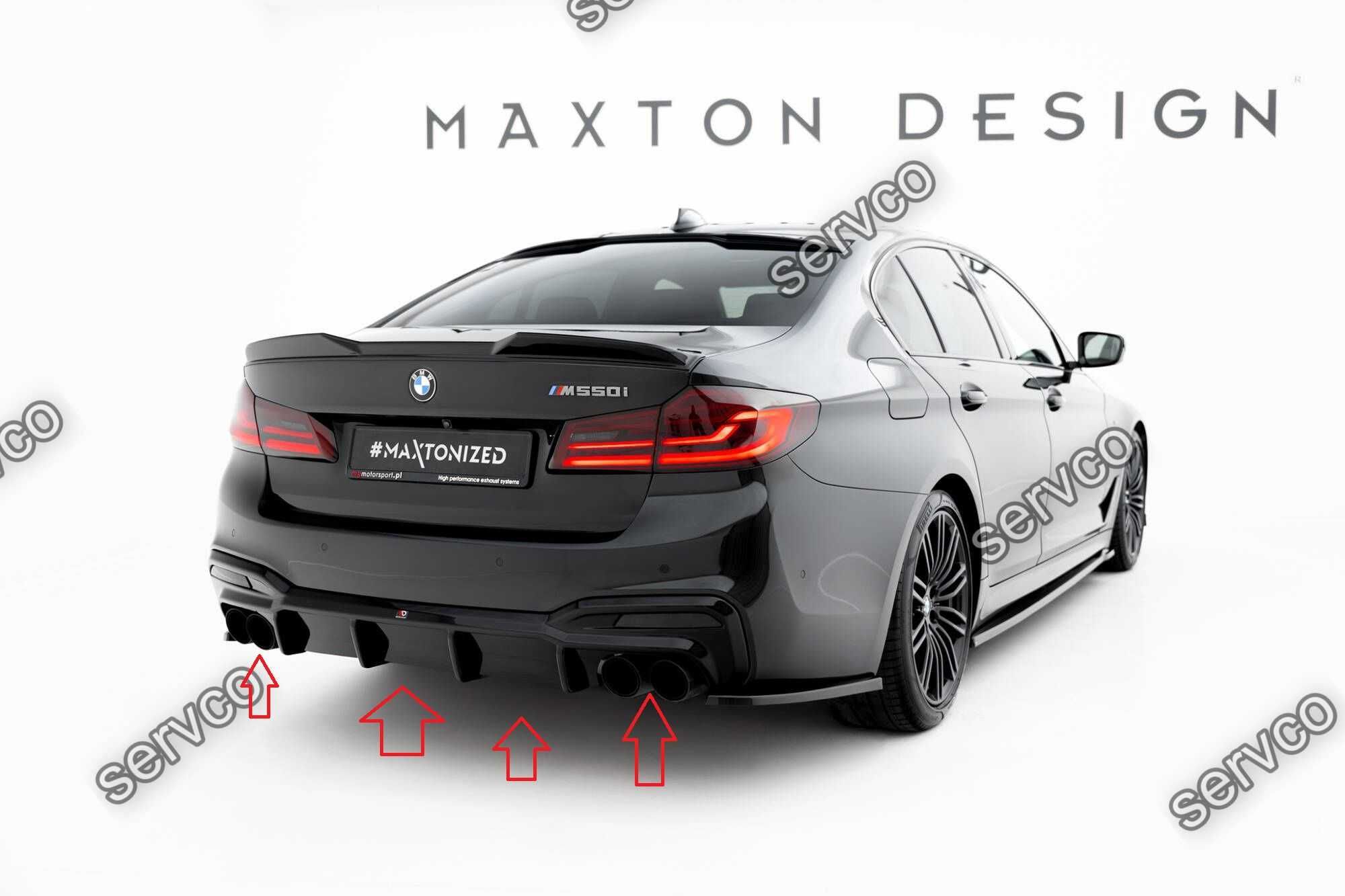 Difuzor bara spate Bmw Seria 5 G30 M550i 2017-2020 v10 Maxton Design