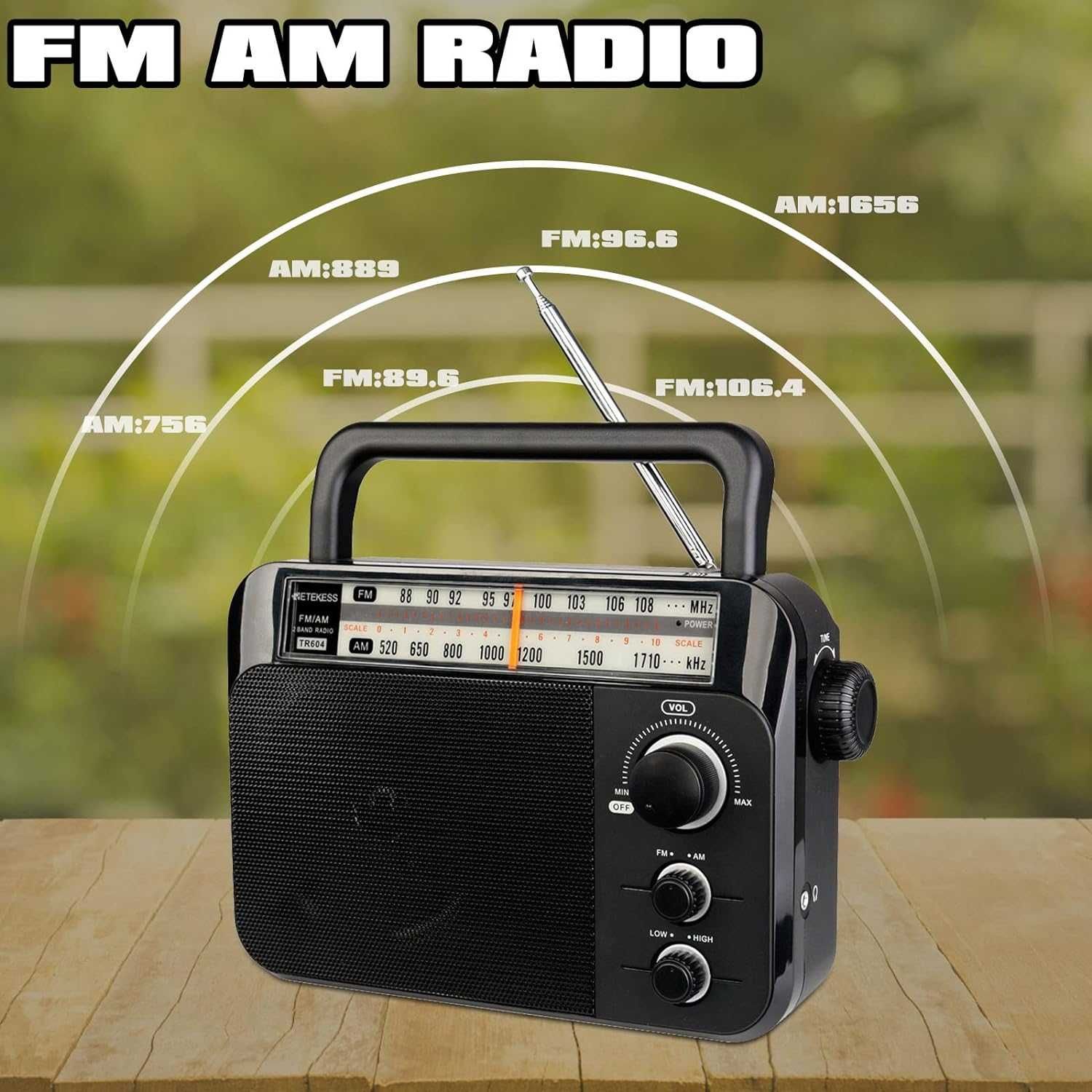 RETEKESS TR604 FM,AM,SW радиоприемник,класически дизайн