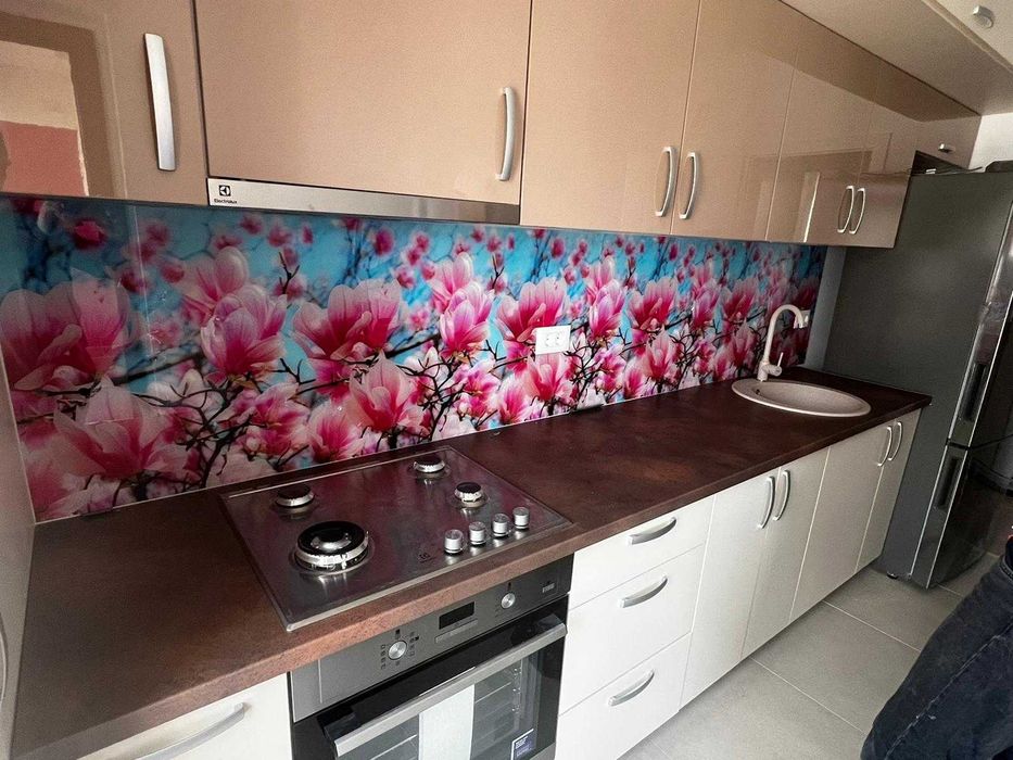 Sticla colorata printata contrablat bucatarie Backsplash