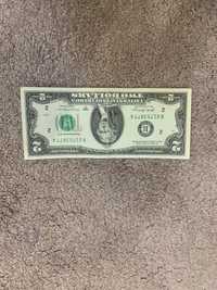 Банкнота США 2 доллара  оригинал