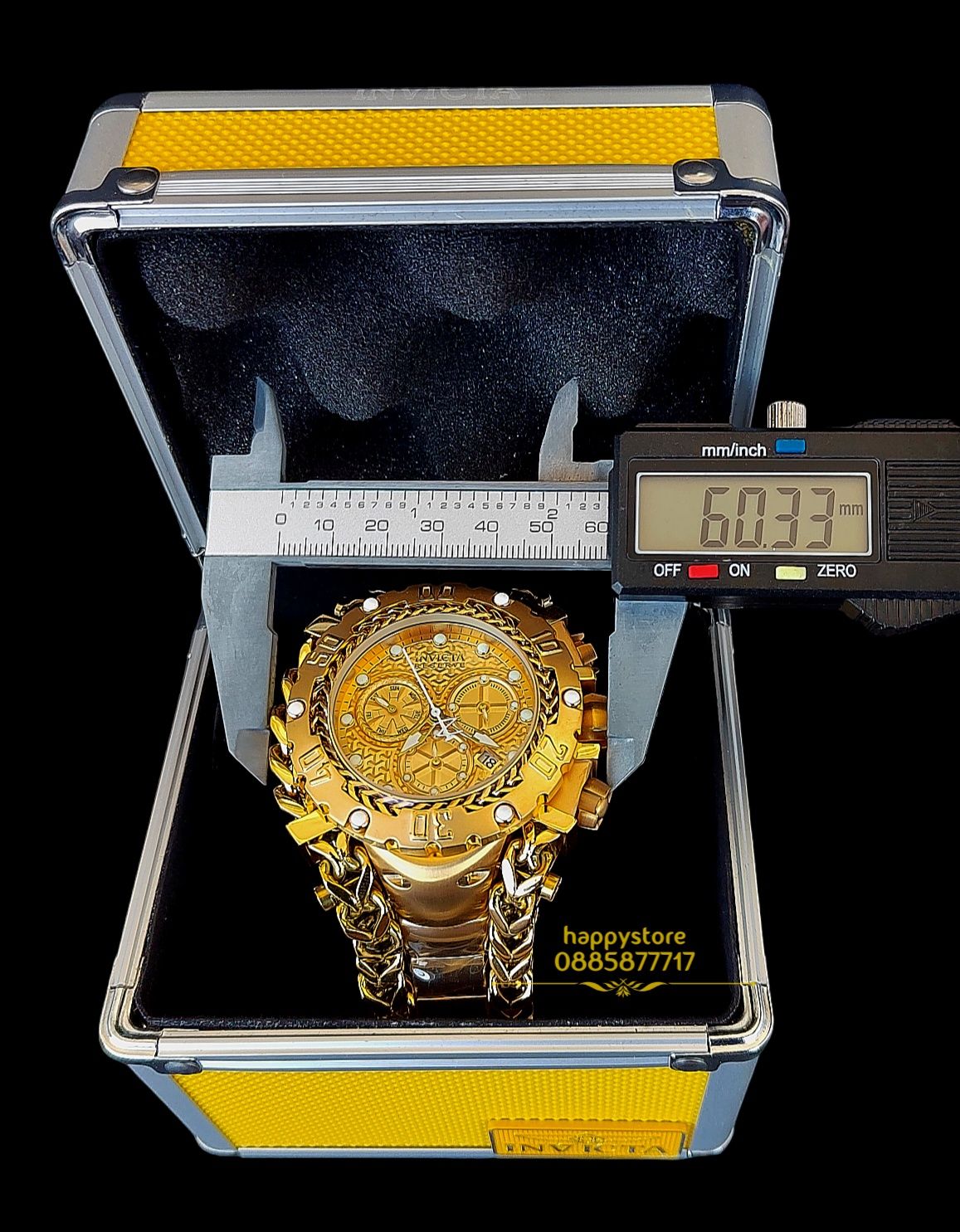 часовник INVICTA Gladiator Gold 60 mm, Инвикта нов