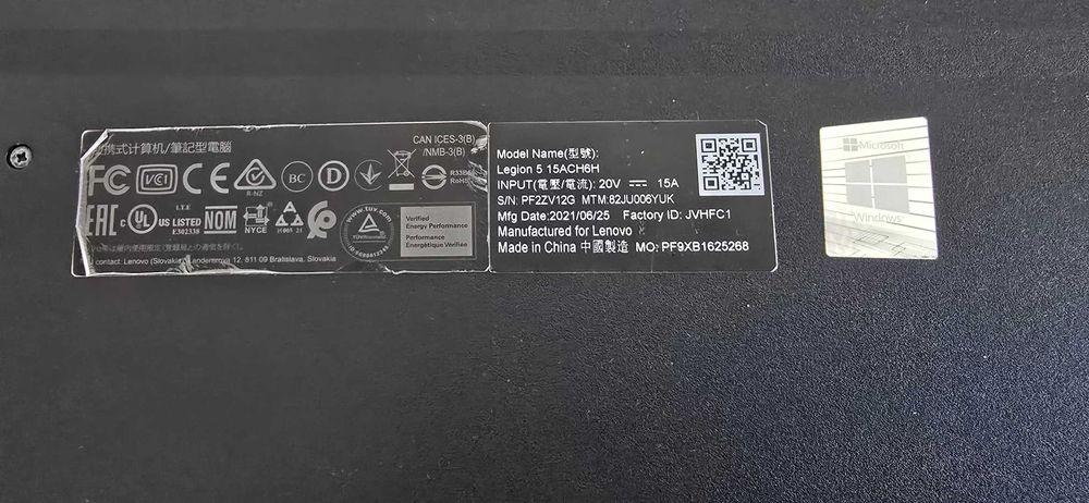 Laptop Gaming Lenovo Legion 5 Ryzen 7 5800H RTX 3060 32GB RAM 1TB